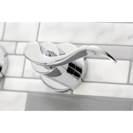 NuWave KS8041DFL Two-Handle 3-Hole Wall Mount Roman Tub Faucet, Polished Chrome