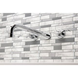 NuWave KS8041DFL Two-Handle 3-Hole Wall Mount Roman Tub Faucet, Polished Chrome