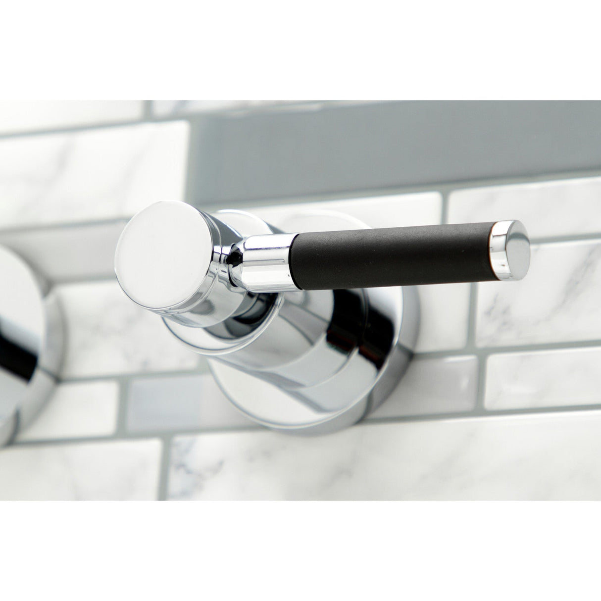 Kaiser KS8041DKL Two-Handle 3-Hole Wall Mount Roman Tub Faucet, Polished Chrome