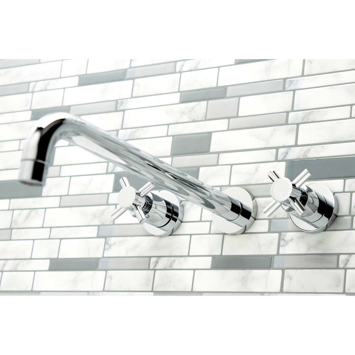 Concord KS8041DX Two-Handle 3-Hole Wall Mount Roman Tub Faucet, Polished Chrome