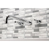 Whitaker KS8041KL Two-Handle 3-Hole Wall Mount Roman Tub Faucet, Polished Chrome