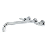 Milano KS8041ML Two-Handle 3-Hole Wall Mount Roman Tub Faucet, Polished Chrome