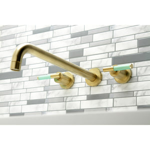 Kaiser KS8047CKL Two-Handle 3-Hole Wall Mount Roman Tub Faucet, Brushed Brass