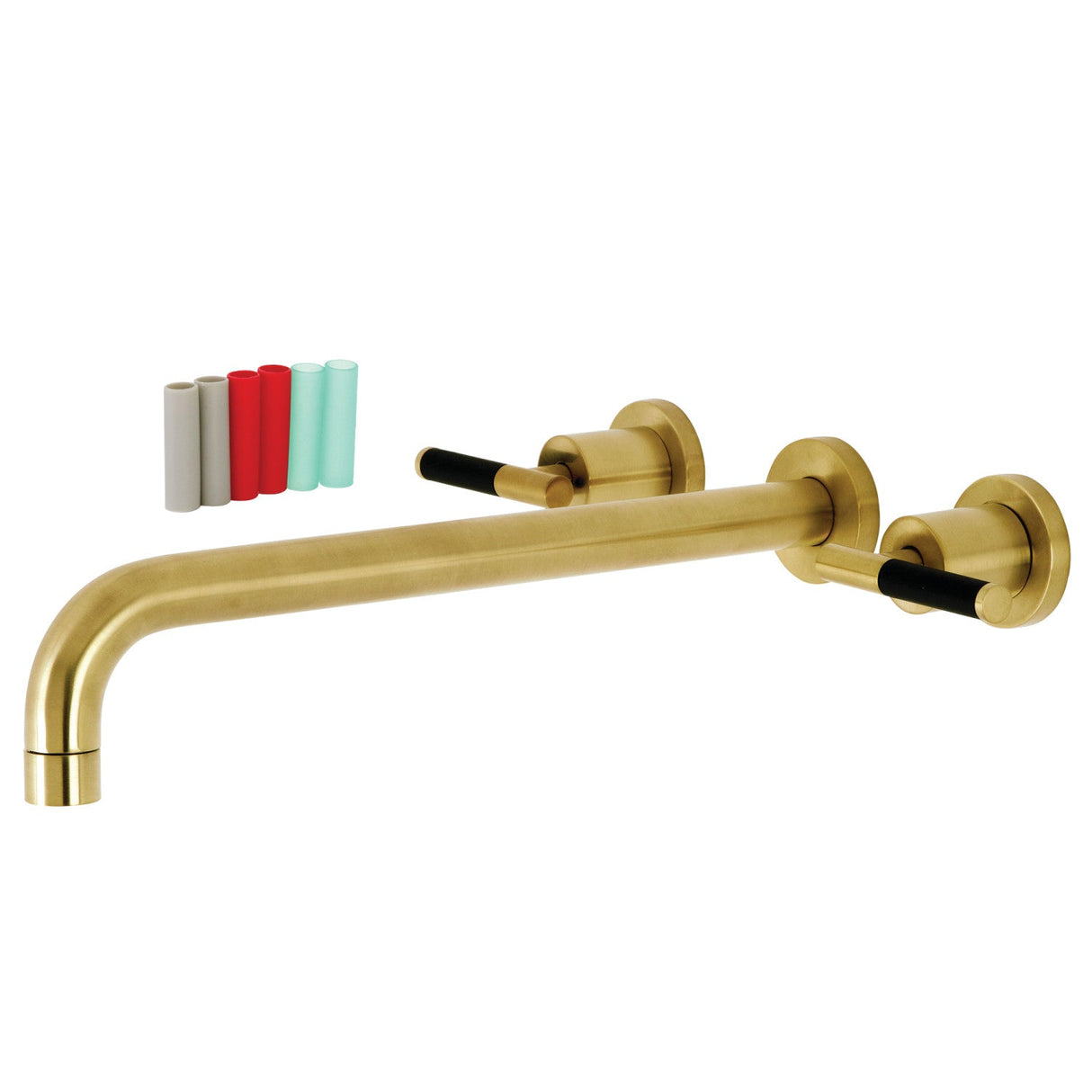 Kaiser KS8047CKL Two-Handle 3-Hole Wall Mount Roman Tub Faucet, Brushed Brass