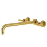 Manhattan KS8047CML Two-Handle 3-Hole Wall Mount Roman Tub Faucet, Brushed Brass
