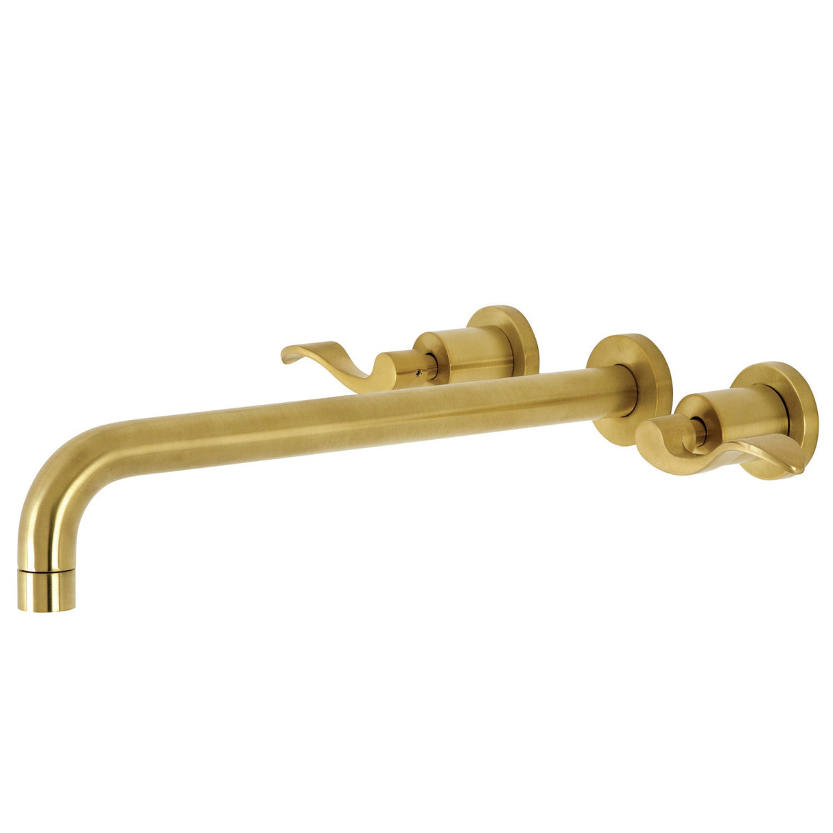 NuWave KS8047DFL Two-Handle 3-Hole Wall Mount Roman Tub Faucet, Brushed Brass