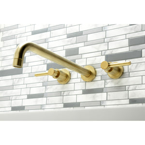 Concord KS8047DL Two-Handle 3-Hole Wall Mount Roman Tub Faucet, Brushed Brass