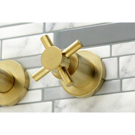 Concord KS8047DX Two-Handle 3-Hole Wall Mount Roman Tub Faucet, Brushed Brass