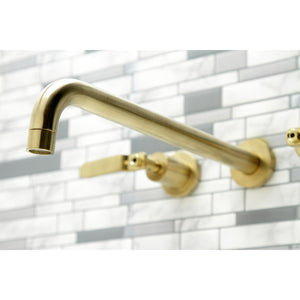 Whitaker KS8047KL Two-Handle 3-Hole Wall Mount Roman Tub Faucet, Brushed Brass
