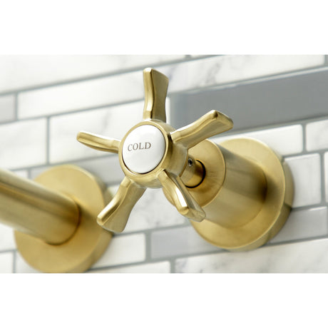 Hamilton KS8047NX Two-Handle 3-Hole Wall Mount Roman Tub Faucet, Brushed Brass