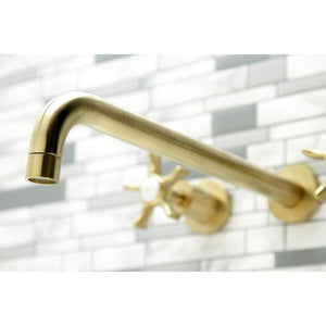 Hamilton KS8047NX Two-Handle 3-Hole Wall Mount Roman Tub Faucet, Brushed Brass