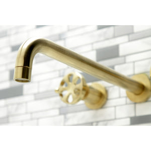 Belknap KS8047RX Two-Handle 3-Hole Wall Mount Roman Tub Faucet, Brushed Brass