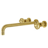 Belknap KS8047RX Two-Handle 3-Hole Wall Mount Roman Tub Faucet, Brushed Brass