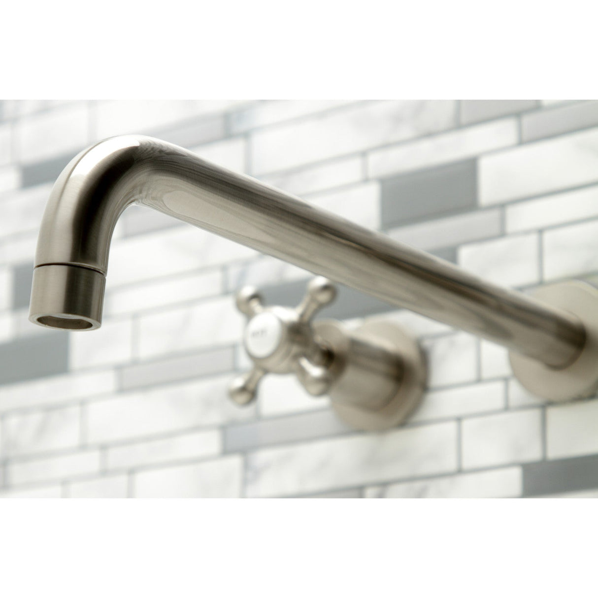 Metropolitan KS8048BX Two-Handle 3-Hole Wall Mount Roman Tub Faucet, Brushed Nickel