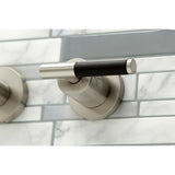 Kaiser KS8048CKL Two-Handle 3-Hole Wall Mount Roman Tub Faucet, Brushed Nickel
