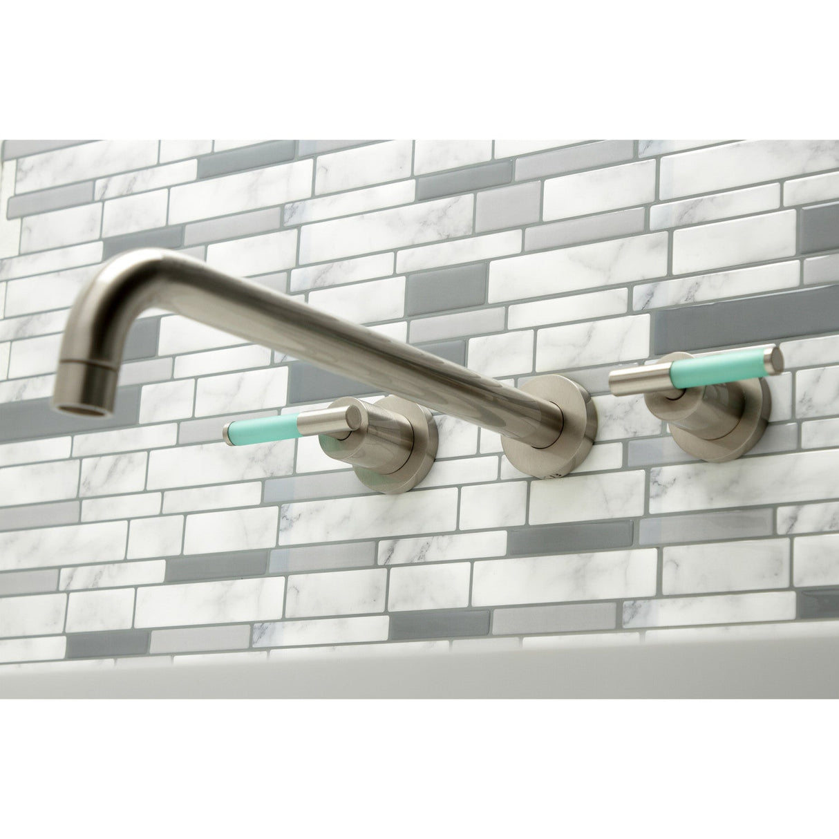 Kaiser KS8048CKL Two-Handle 3-Hole Wall Mount Roman Tub Faucet, Brushed Nickel