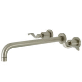NuWave KS8048DFL Two-Handle 3-Hole Wall Mount Roman Tub Faucet, Brushed Nickel