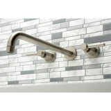 Concord KS8048DL Two-Handle 3-Hole Wall Mount Roman Tub Faucet, Brushed Nickel
