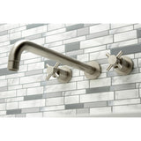 Concord KS8048DX Two-Handle 3-Hole Wall Mount Roman Tub Faucet, Brushed Nickel