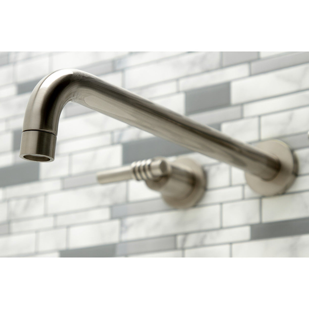 Milano KS8048ML Two-Handle 3-Hole Wall Mount Roman Tub Faucet, Brushed Nickel