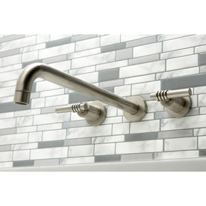 Milano KS8048ML Two-Handle 3-Hole Wall Mount Roman Tub Faucet, Brushed Nickel