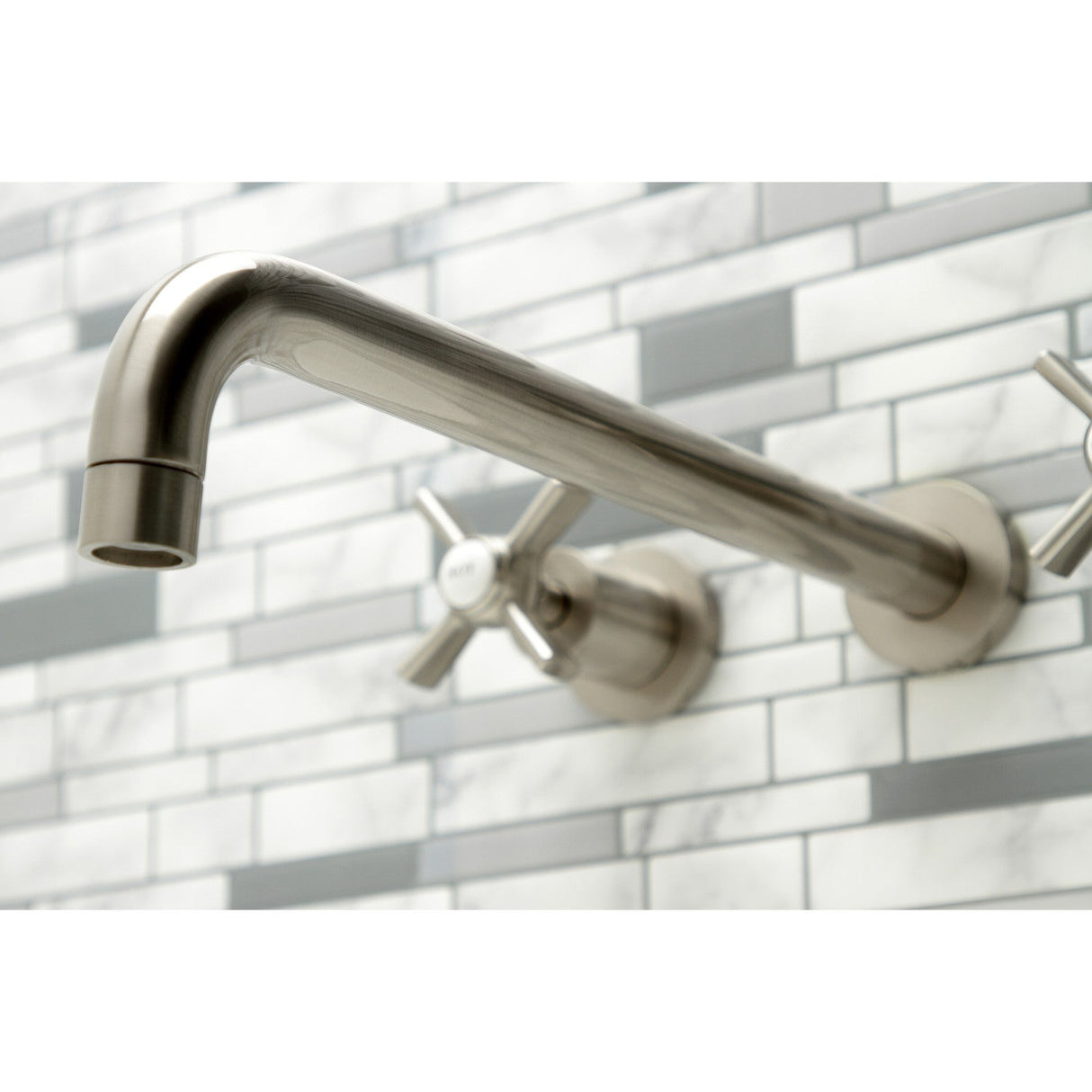 Millennium KS8048ZX Two-Handle 3-Hole Wall Mount Roman Tub Faucet, Brushed Nickel