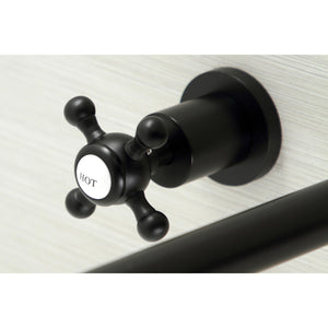 Metropolitan KS8050BX Two-Handle 3-Hole Wall Mount Roman Tub Faucet, Matte Black