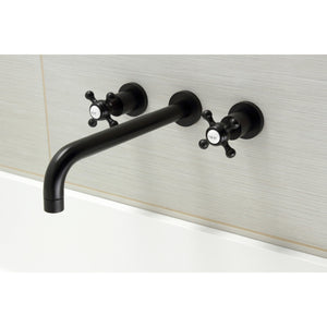 Metropolitan KS8050BX Two-Handle 3-Hole Wall Mount Roman Tub Faucet, Matte Black