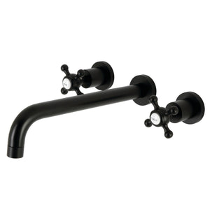 Metropolitan KS8050BX Two-Handle 3-Hole Wall Mount Roman Tub Faucet, Matte Black
