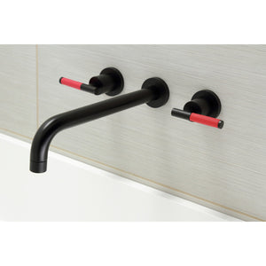 Kaiser KS8050CKL Two-Handle 3-Hole Wall Mount Roman Tub Faucet, Matte Black