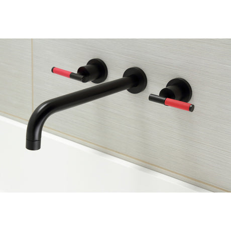 Kaiser KS8050CKL Two-Handle 3-Hole Wall Mount Roman Tub Faucet, Matte Black