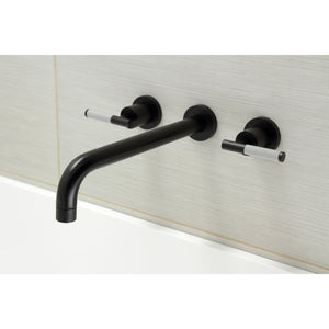 Kaiser KS8050CKL Two-Handle 3-Hole Wall Mount Roman Tub Faucet, Matte Black