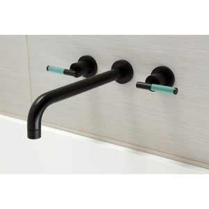 Kaiser KS8050CKL Two-Handle 3-Hole Wall Mount Roman Tub Faucet, Matte Black