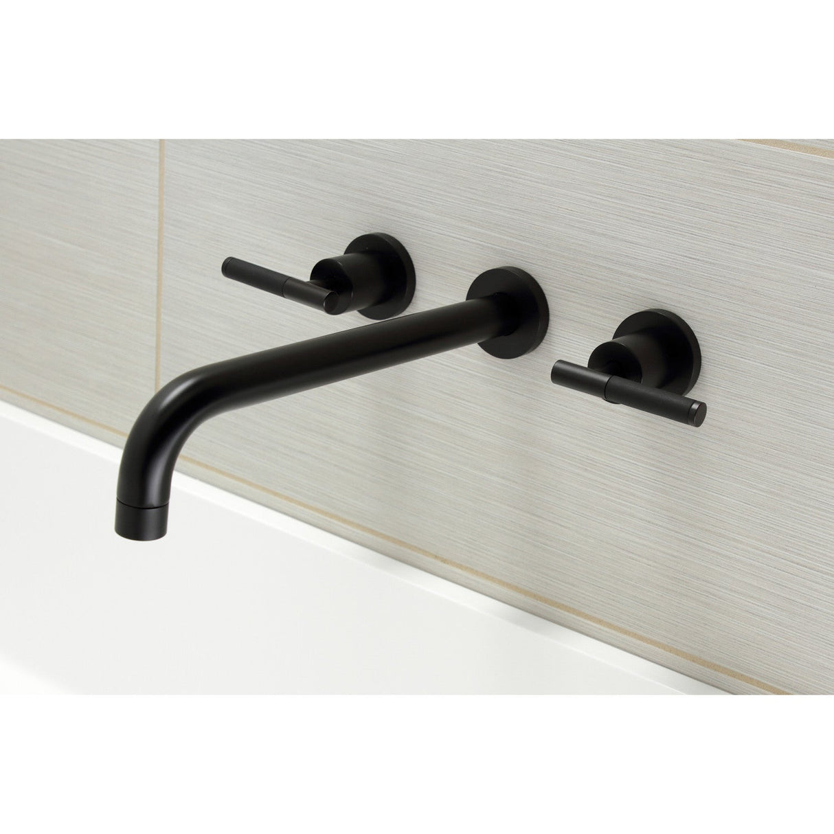 Kaiser KS8050CKL Two-Handle 3-Hole Wall Mount Roman Tub Faucet, Matte Black