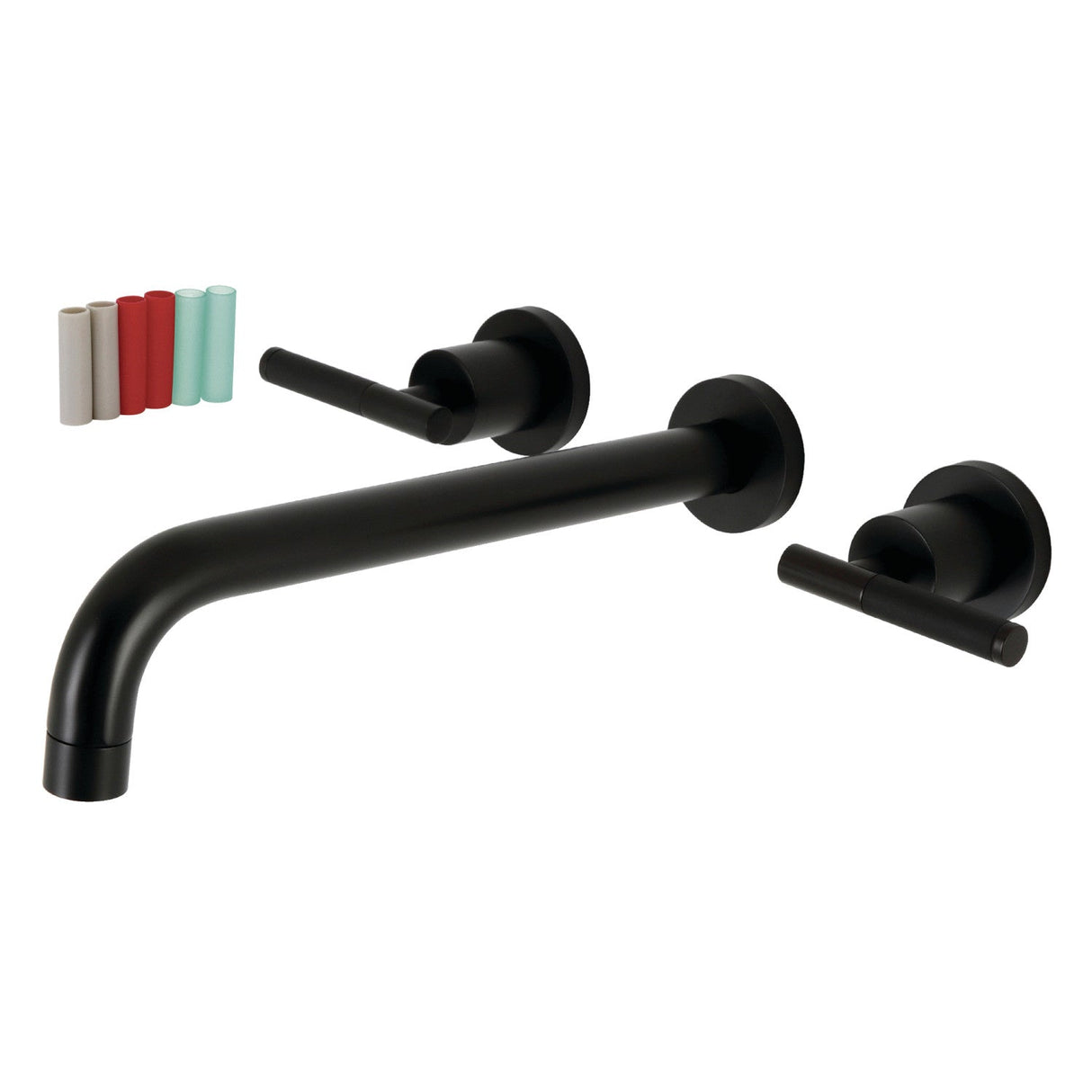 Kaiser KS8050CKL Two-Handle 3-Hole Wall Mount Roman Tub Faucet, Matte Black