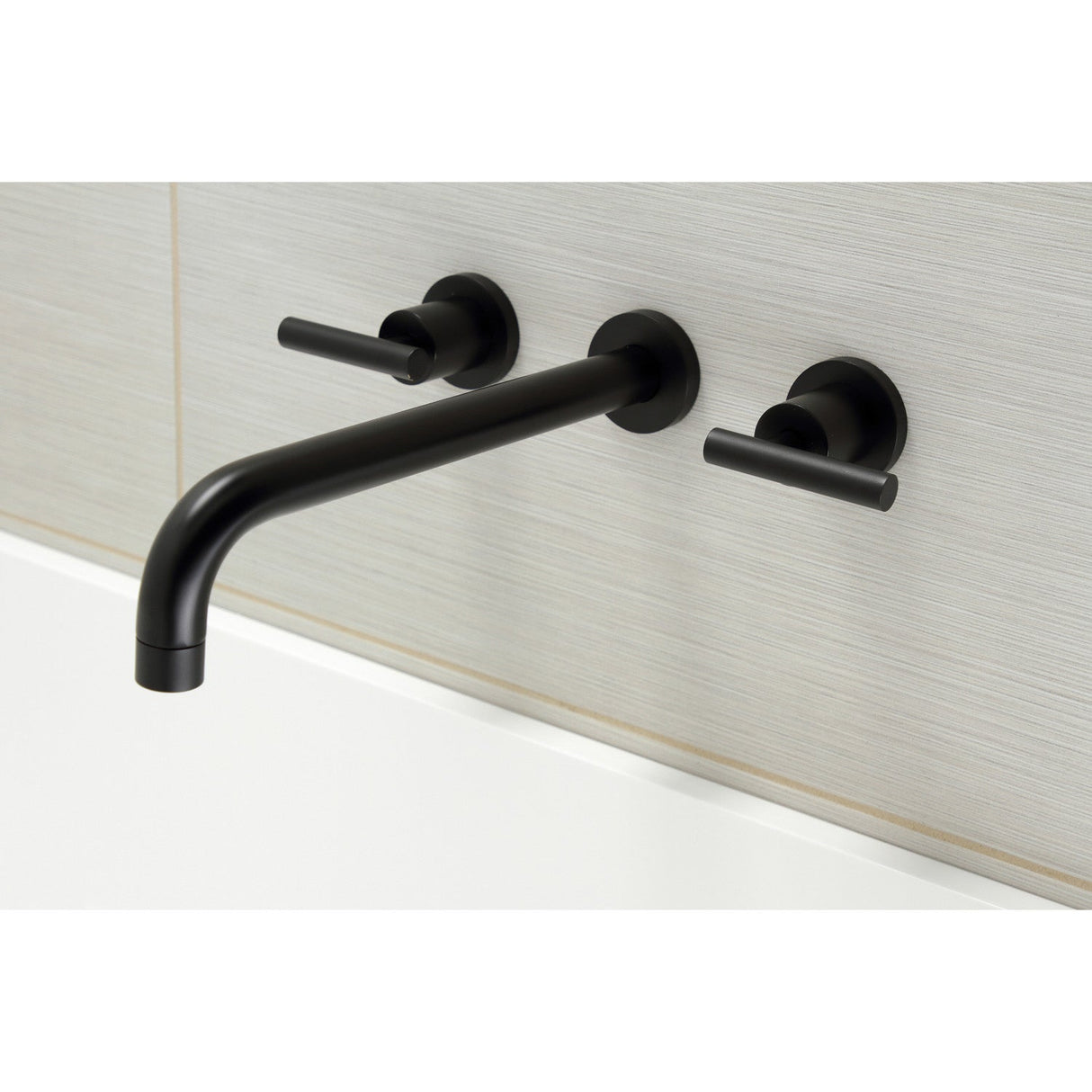 Manhattan KS8050CML Two-Handle 3-Hole Wall Mount Roman Tub Faucet, Matte Black