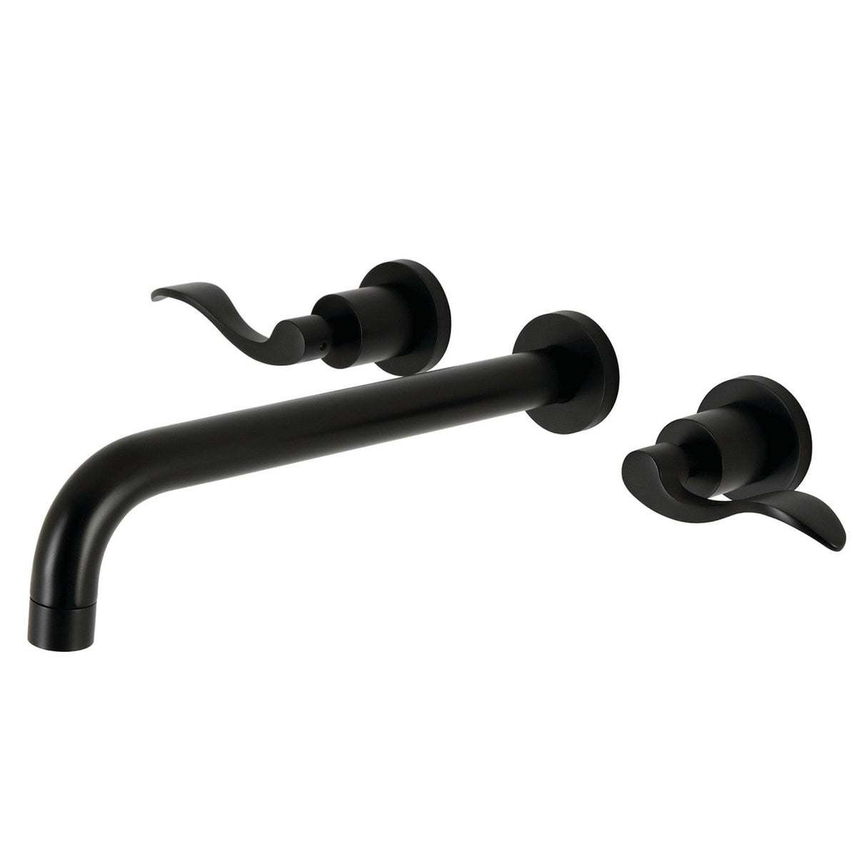 NuWave KS8050DFL Two-Handle 3-Hole Wall Mount Roman Tub Faucet, Matte Black