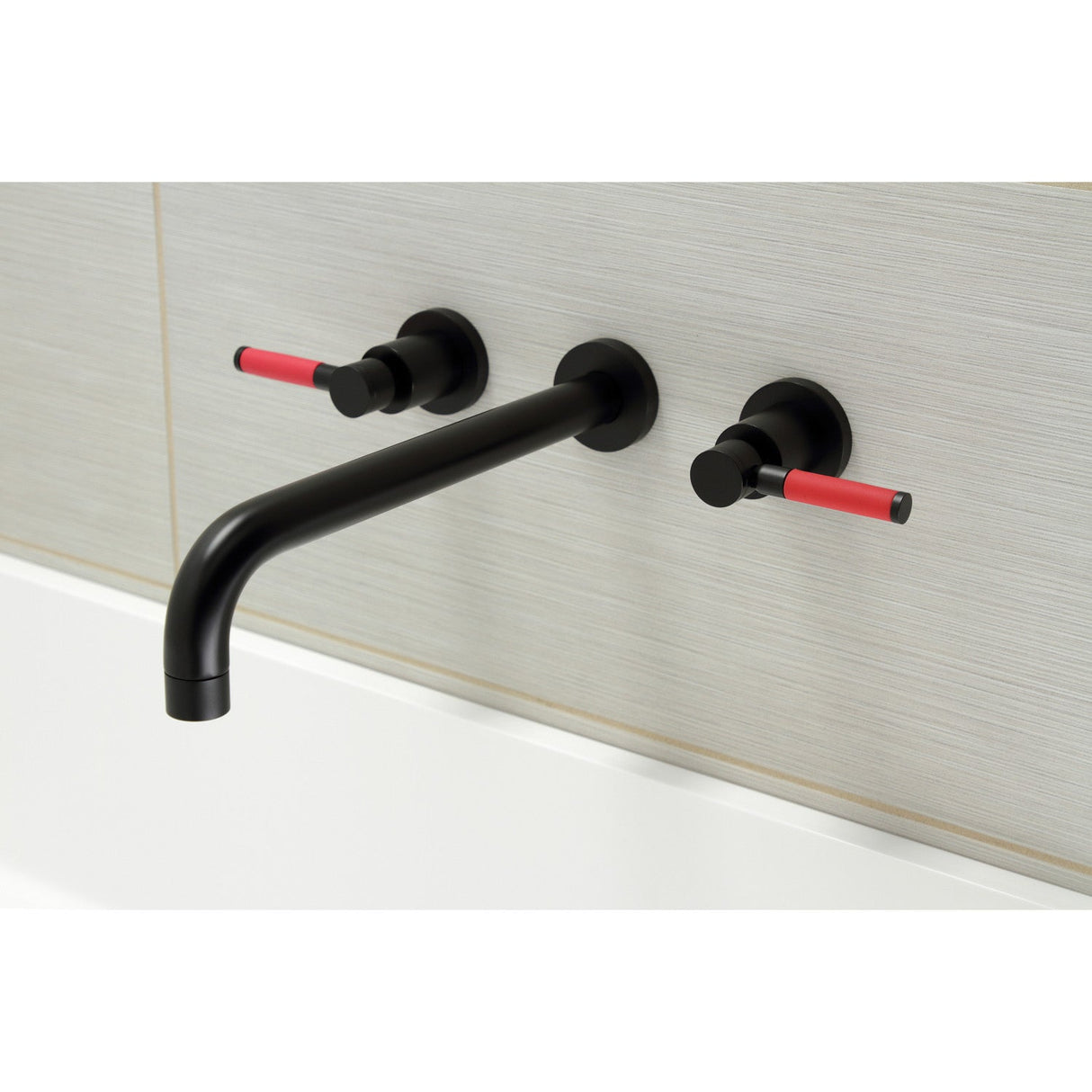 Kaiser KS8050DKL Two-Handle 3-Hole Wall Mount Roman Tub Faucet, Matte Black