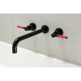 Kaiser KS8050DKL Two-Handle 3-Hole Wall Mount Roman Tub Faucet, Matte Black