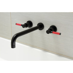 Kaiser KS8050DKL Two-Handle 3-Hole Wall Mount Roman Tub Faucet, Matte Black