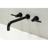 Kaiser KS8050DKL Two-Handle 3-Hole Wall Mount Roman Tub Faucet, Matte Black