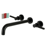Kaiser KS8050DKL Two-Handle 3-Hole Wall Mount Roman Tub Faucet, Matte Black