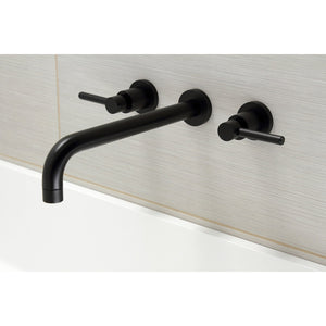Concord KS8050DL Two-Handle 3-Hole Wall Mount Roman Tub Faucet, Matte Black