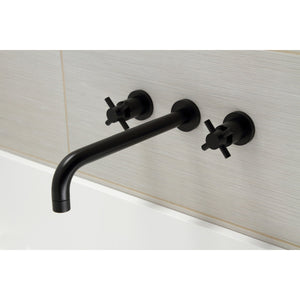 Concord KS8050DX Two-Handle 3-Hole Wall Mount Roman Tub Faucet, Matte Black