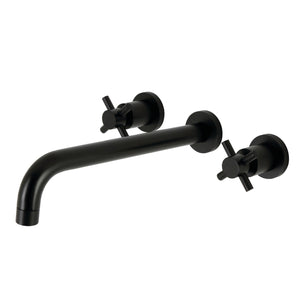Concord KS8050DX Two-Handle 3-Hole Wall Mount Roman Tub Faucet, Matte Black