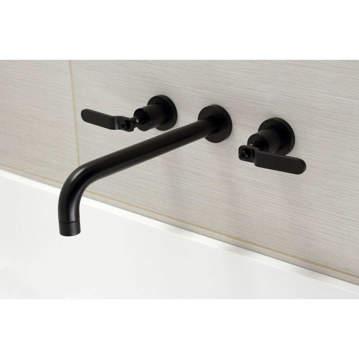 Whitaker KS8050KL Two-Handle 3-Hole Wall Mount Roman Tub Faucet, Matte Black
