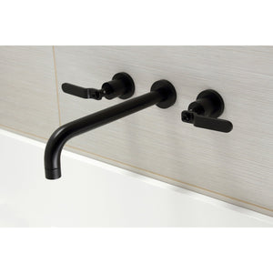 Whitaker KS8050KL Two-Handle 3-Hole Wall Mount Roman Tub Faucet, Matte Black