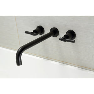 Milano KS8050ML Two-Handle 3-Hole Wall Mount Roman Tub Faucet, Matte Black