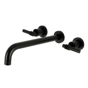 Milano KS8050ML Two-Handle 3-Hole Wall Mount Roman Tub Faucet, Matte Black