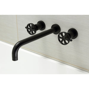 Belknap KS8050RX Two-Handle 3-Hole Wall Mount Roman Tub Faucet, Matte Black